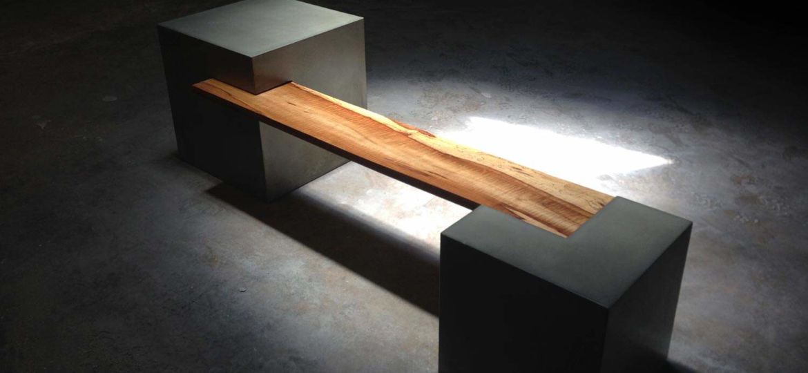 Concrete and Wood Bench